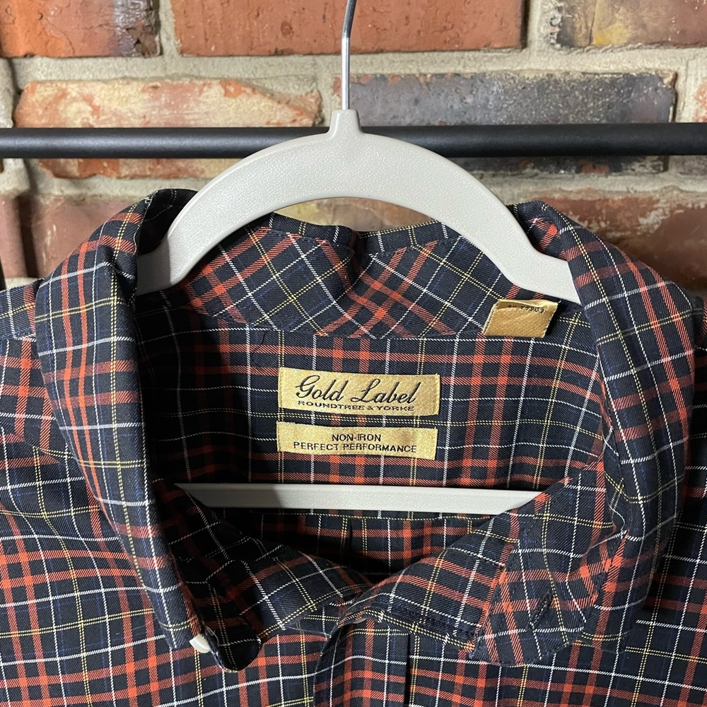 Gold Label by Roundtree & Yorke Men’s SZ XXL Black & Red Shirt 100% Cotton.